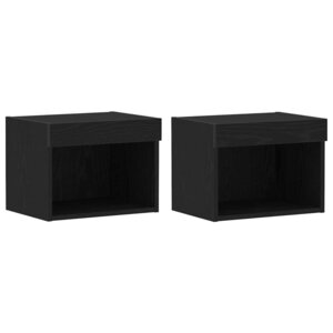vidaXL Meuble TV 2 Pièces Chêne noir 40 x 30 x 30 cm Bois d'ingénierie