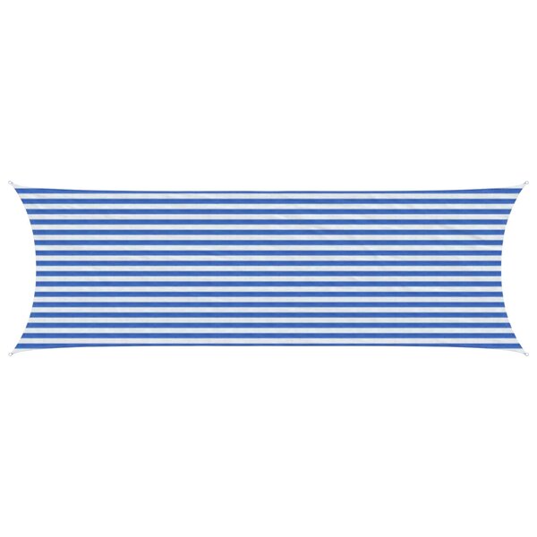 vidaXL Voile d'ombre 2 x 6 m HDPE Rectangulaire Bleu et Blanc