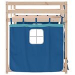vidaXL Lit superposé avec rideaux bleu 80x200 cm bois pin massif