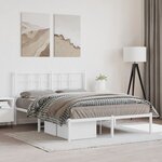 vidaXL Cadre de lit métal sans matelas et tête de lit blanc 140x200 cm