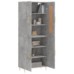 vidaXL Buffet haut Gris béton 69 5x34x180 cm Bois d'ingénierie
