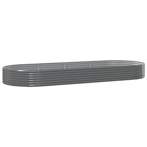 vidaXL Lit surélevé de jardin Acier galvanisé 373x140x36cm gris