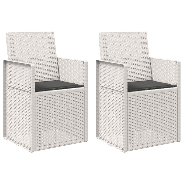 vidaXL Chaises de jardin salle à manger 2 pc Blanc et anthracite PP