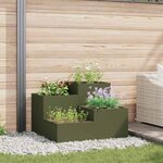 vidaXL Cache-pot de jardin Vert olive 80 x 80 x 60 cm Acier