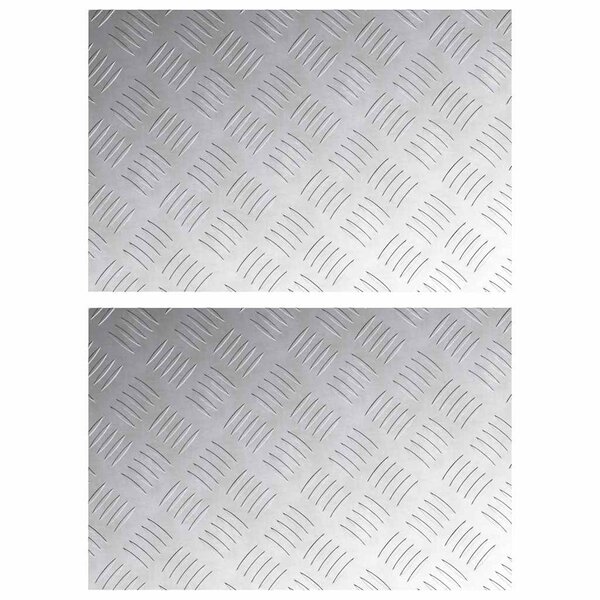 vidaXL Plaques à damier 2 Pièces Argent 60 x 40 cm Aluminium