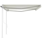 vidaXL Auvent automatique rétractable avec poteaux 4x3 5 m Crème