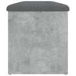 vidaXL Banc de rangement gris béton 102x42x45 cm bois d'ingénierie