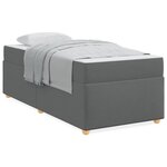 vidaXL Cadre de lit avec matelas Gris foncé 80 x 200 cm tissu