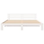 vidaXL Cadre de lit avec tête de lit Blanc 200 x 200 cm Pin massif
