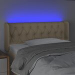 vidaXL Tête de lit à LED Crème 93x16x78/88 cm Tissu