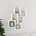 vidaXL Étagère cube murale Blanc 78x15x93 cm Aggloméré