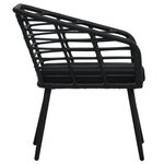 vidaXL Chaises de jardin lot de 2 avec coussins Résine tressée Noir