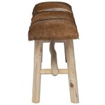 vidaXL Banc cuir de chèvre Teck