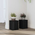 vidaXL Support de Plante 2 Pièces Chêne noir 15 x 15 x 20 cm