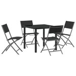 vidaXL Ensemble de Dîner de Jardin 5 Pièces - Textilène Noir et Acier