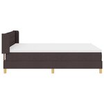 vidaXL Lit à ressorts Marron foncé et Blanc 160 x 200 cm tissu