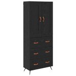 vidaXL Haut Armoire Chêne noir 69 5 x 34 x 180 cm Bois d'ingénierie