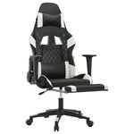 vidaXL Chaise de jeu de massage avec repose-pied Noir&Blanc Similicuir