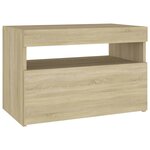vidaXL Tables de chevet à LED 2 Pièces Chêne sonoma 60x35x40 cm