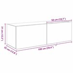vidaXL Meuble TV mural Bois ancien 100 x 35 x 31 cm Bois d'ingénierie