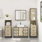 vidaXL Ensemble de meubles de salle de bain 4 Pièces chêne sonoma