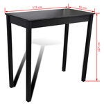 Set de 1 table de bar et 2 tabourets noir