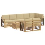 vidaXL Ensemble de canapés d'extérieur 9 pc Blanc et Beige Polyester