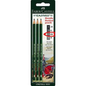 Blister 3 Crayons Papier Castell 9000 HB x 10 FABER-CASTELL