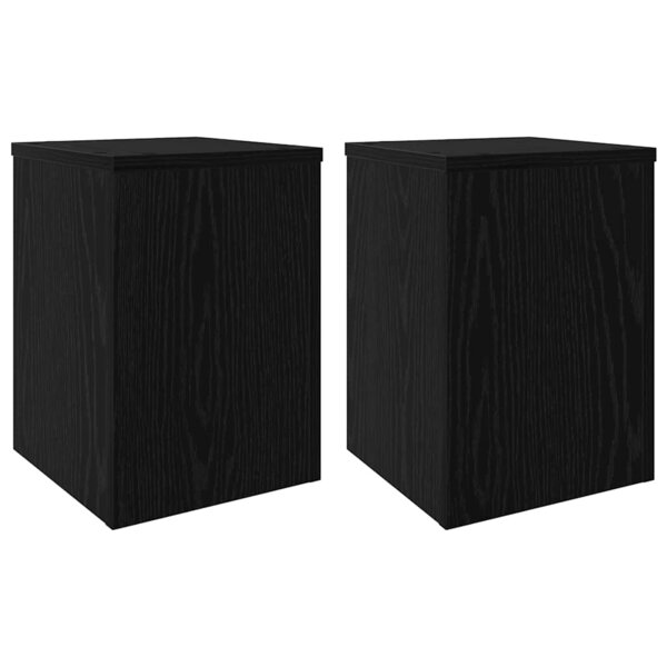 vidaXL Support de Plante 2 Pièces Chêne noir 25 x 25 x 35 cm