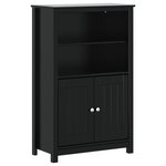 vidaXL Meubles de salle de bain 3 Pièces BERG noir bois de pin massif