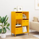 vidaXL Buffet haut jaune moutarde 68x39x103 5 cm acier