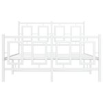 vidaXL Cadre de lit métal sans matelas et pied de lit blanc 120x190 cm
