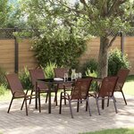 vidaXL Ensemble de salle à manger pour jardin 7 Pièces Marron