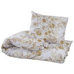 vidaXL Ensemble de housse de couette blanc et marron 200x200 cm Coton