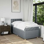 vidaXL Sommier à lattes de lit avec matelas Gris clair 100x200cm Tissu