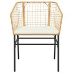 vidaXL Ensemble à manger jardin coussins 9Pièces marron poly rotin verre