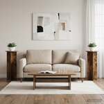 vidaXL Support de Plante 2 pièces Chêne fumé Ø40 x 100 cm