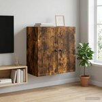 vidaXL Armoire Murale Chêne fumé 59 x 31 x 60 cm Bois d'ingénierie