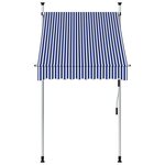 vidaXL Auvent rétractable manuel 100 cm Rayures bleues et blanches