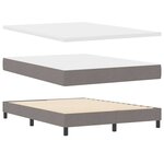 vidaXL Lit ressort avec matelas - taupe  140 x 200 cm  tissu