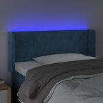vidaXL Tête de lit à LED Bleu foncé 103x16x78/88 cm Velours
