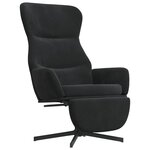 vidaXL Chaise de relaxation avec repose-pied Noir Velours