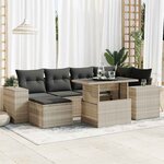 vidaXL Salon de jardin avec coussins 7 Pièces gris clair résine tressée