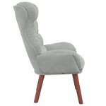 vidaXL Fauteuil Relaxant en Velours Gris Clair