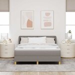 Lit à ressort vidaXL avec matelas en taupe  140x190 cm  tissu