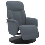 vidaXL Fauteuil inclinable avec repose-pied gris foncé velours