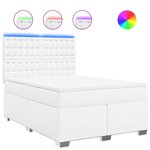 vidaXL Sommier à lattes de lit avec matelas Blanc 160x200cm Similicuir