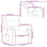 vidaXL Fauteuil inclinable de massage Gris Similicuir
