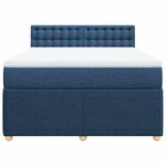 vidaXL Sommier à lattes de lit avec matelas Bleu 140x190 cm Tissu