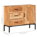 vidaXL Buffet 88x30x73 cm Bois d'acacia massif